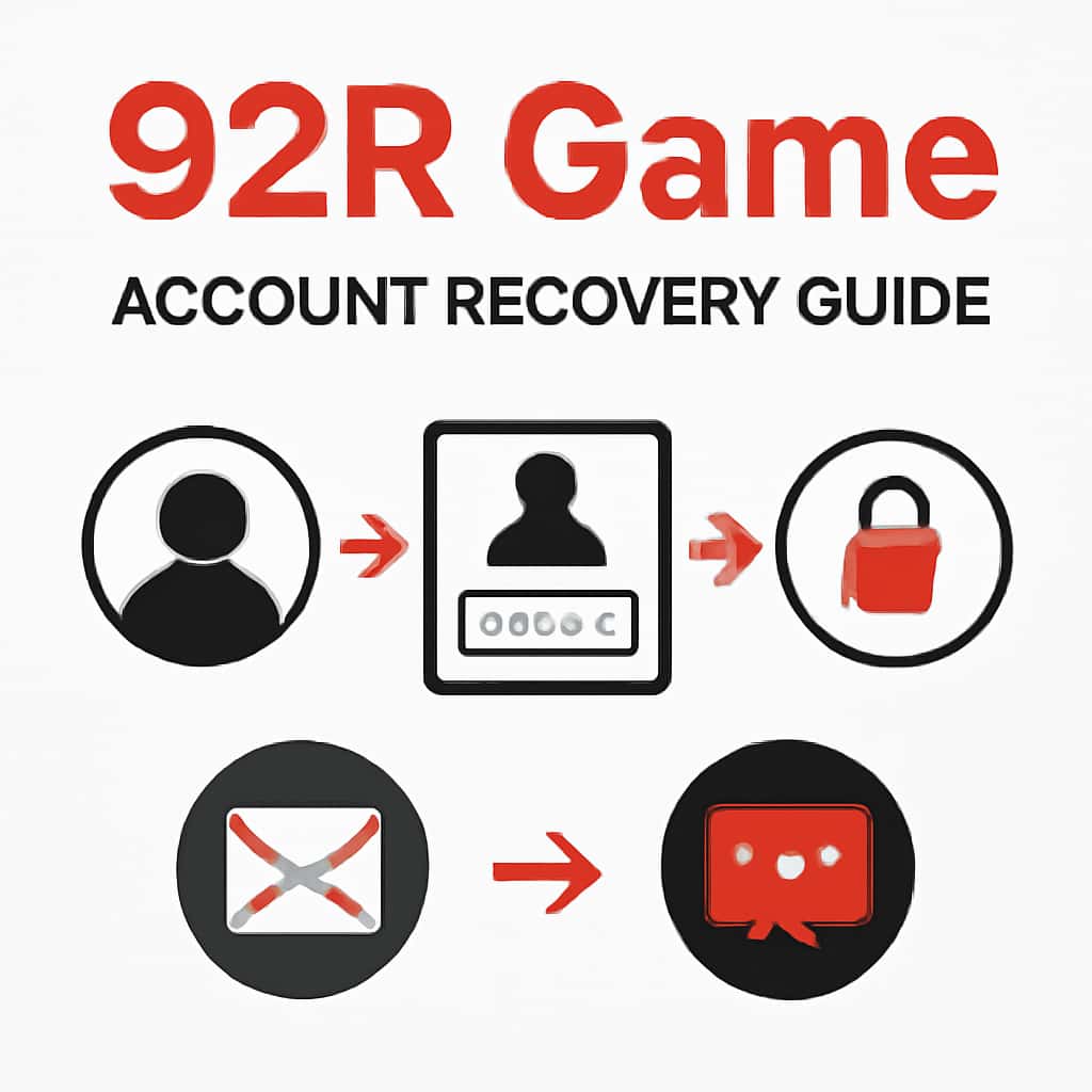Illustration detailing the process of recovering a 92R Game account.