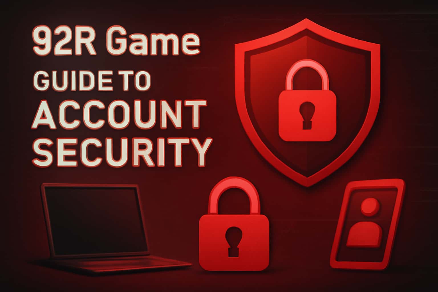 A futuristic visualization representing account security for 92R Game, featuring text.