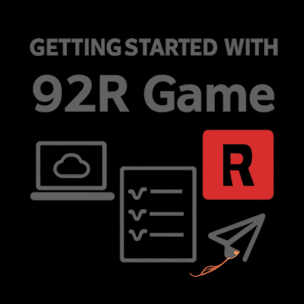An illustration showing steps to get started with 92R Game.
