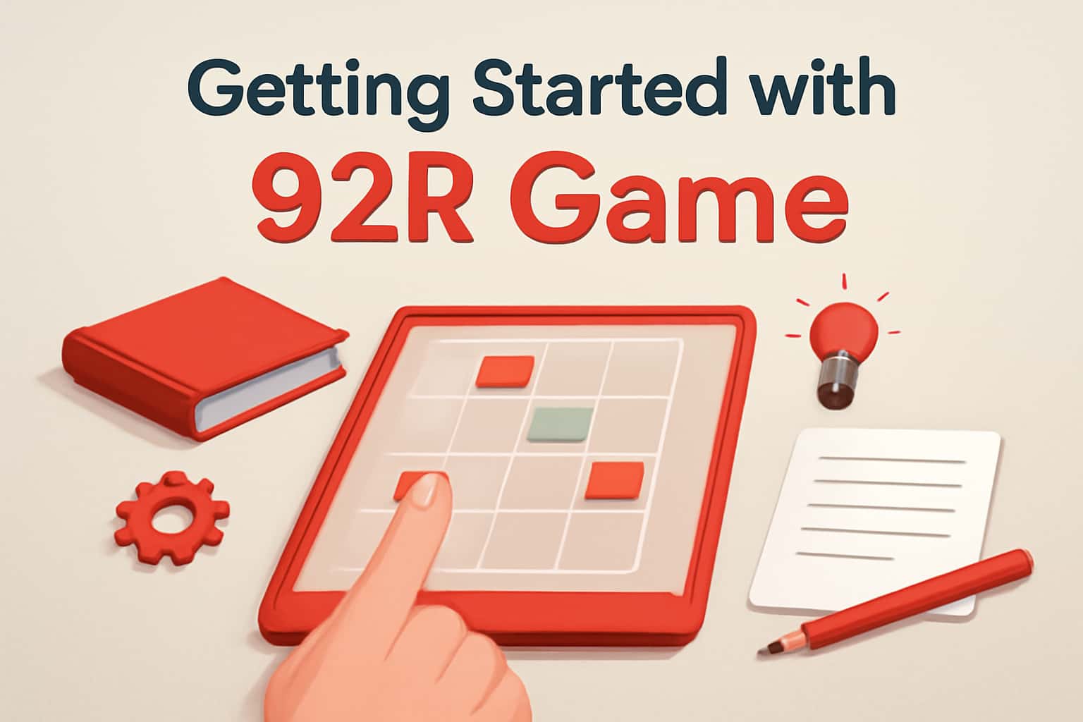 A neutral scene depicting the setup process for 92R Game.