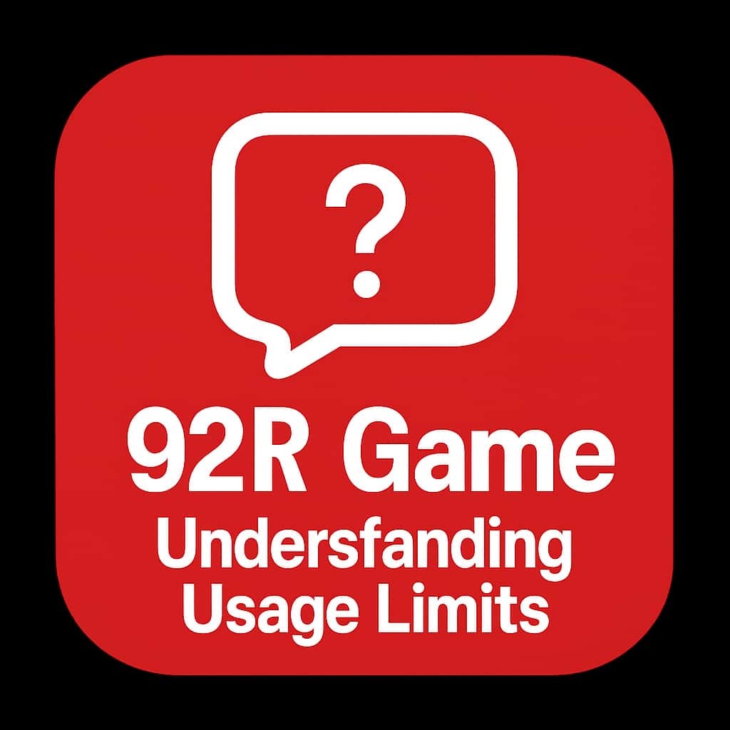 A badge showcasing the 92R Game usage limits.
