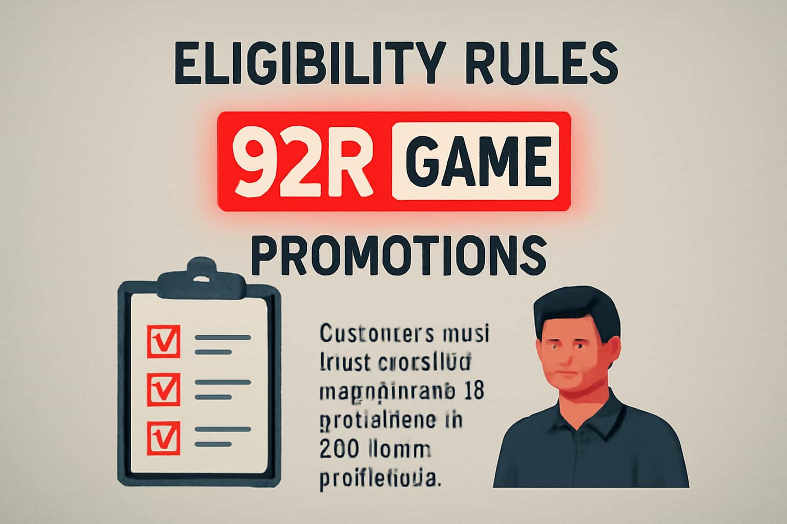 A visual representation of the eligibility rules for 92R Game promotions.