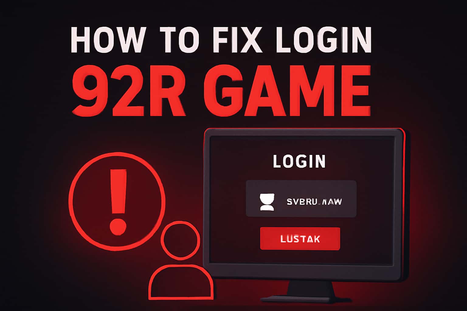 A high-tech visual representation of resolving login issues for 92R Game.