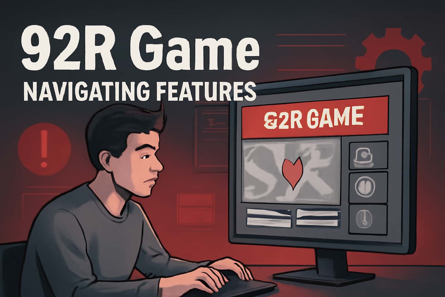 An informational scene depicting features of 92R Game with clear text.