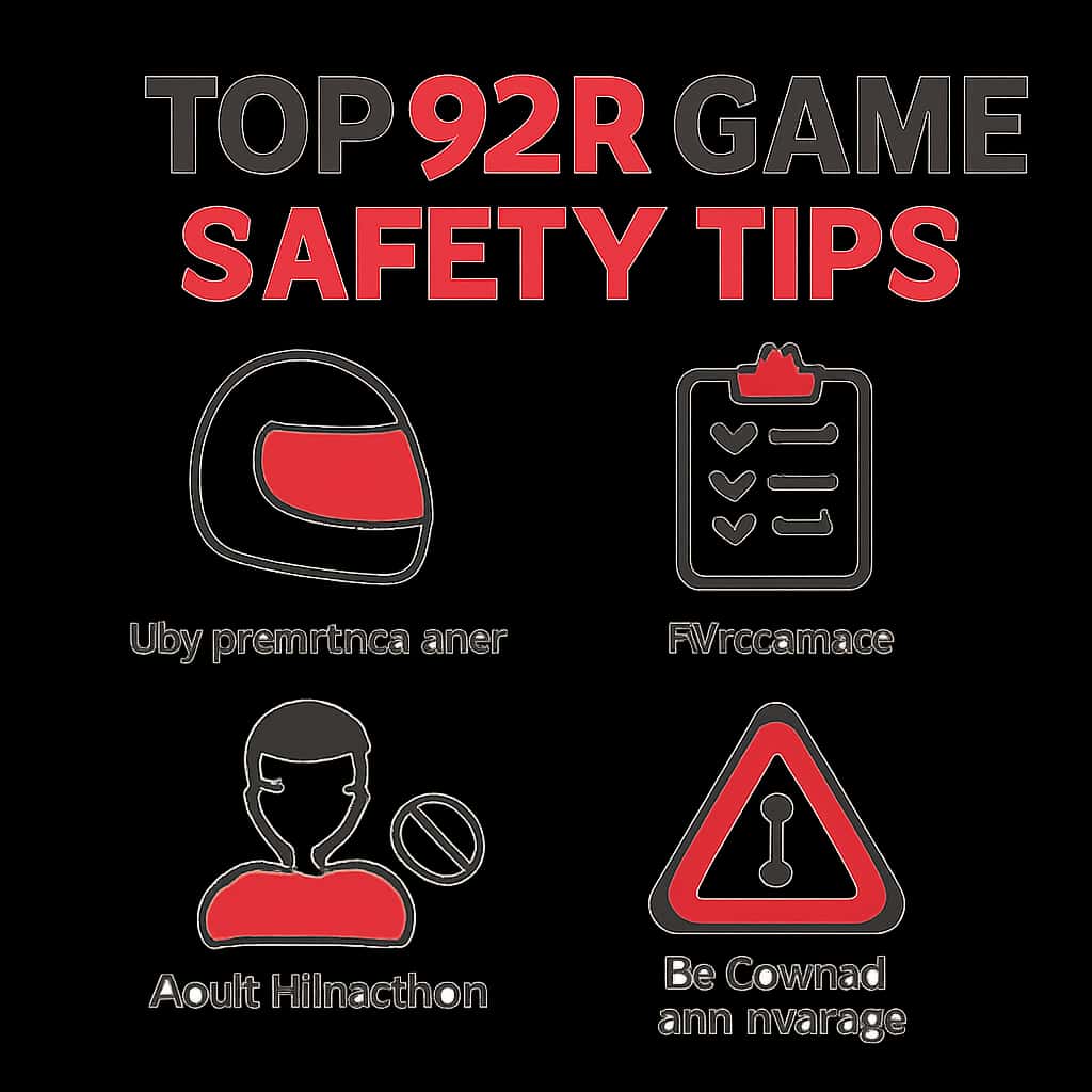 Educational illustration detailing key safety practices for 92R Game.