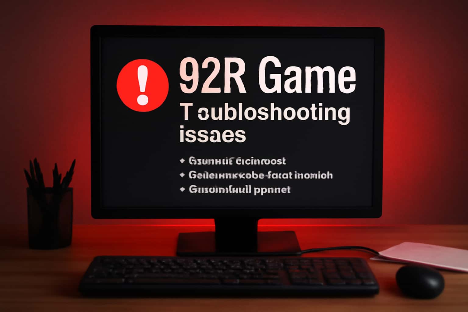 Informational graphic illustrating Troubleshooting 92R Game Issues.