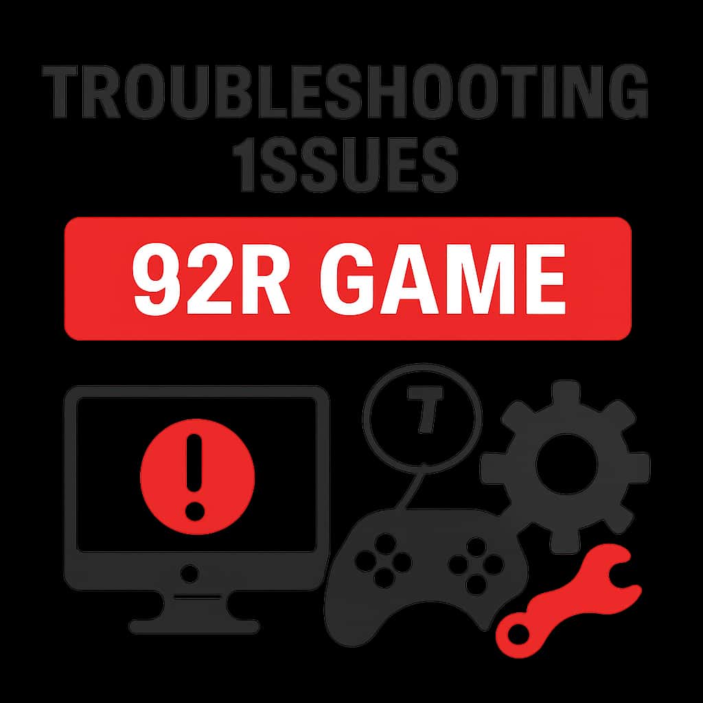 Illustration depicting troubleshooting steps for 92R Game Issues.